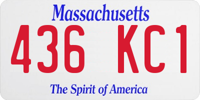 MA license plate 436KC1