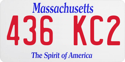 MA license plate 436KC2