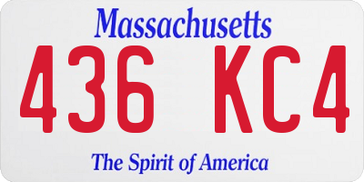 MA license plate 436KC4