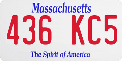 MA license plate 436KC5