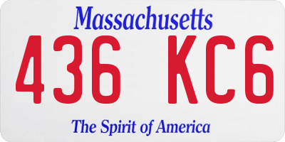 MA license plate 436KC6