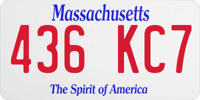 MA license plate 436KC7