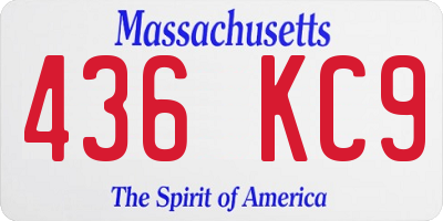 MA license plate 436KC9