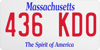 MA license plate 436KD0