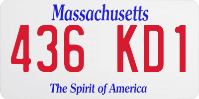 MA license plate 436KD1