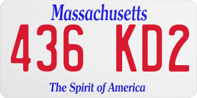 MA license plate 436KD2
