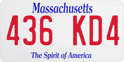 MA license plate 436KD4