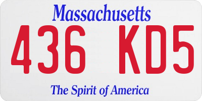 MA license plate 436KD5