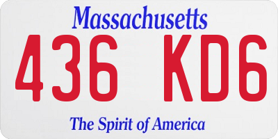 MA license plate 436KD6
