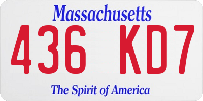 MA license plate 436KD7