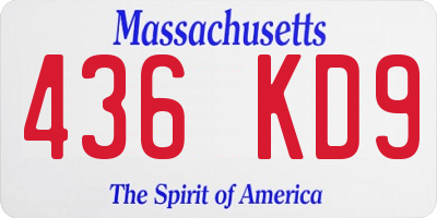 MA license plate 436KD9