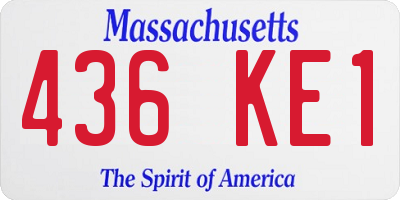 MA license plate 436KE1