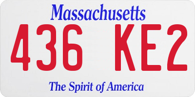 MA license plate 436KE2