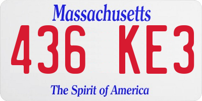 MA license plate 436KE3