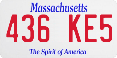 MA license plate 436KE5