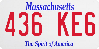 MA license plate 436KE6