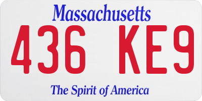 MA license plate 436KE9