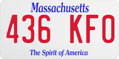 MA license plate 436KF0