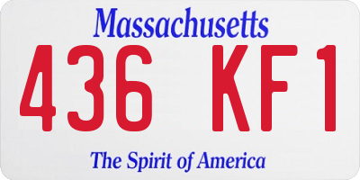 MA license plate 436KF1
