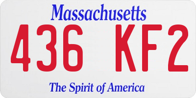 MA license plate 436KF2