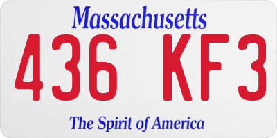 MA license plate 436KF3