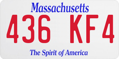MA license plate 436KF4