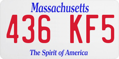 MA license plate 436KF5