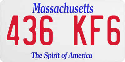 MA license plate 436KF6