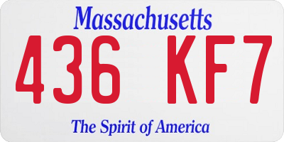 MA license plate 436KF7