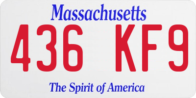 MA license plate 436KF9