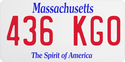 MA license plate 436KG0