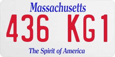 MA license plate 436KG1