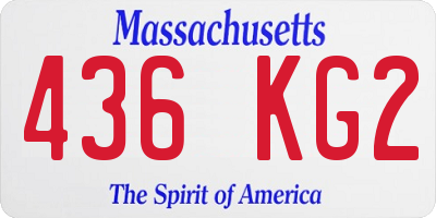 MA license plate 436KG2