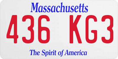 MA license plate 436KG3