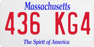 MA license plate 436KG4