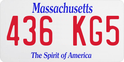MA license plate 436KG5