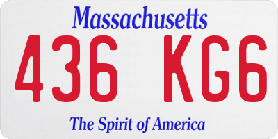 MA license plate 436KG6