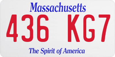MA license plate 436KG7