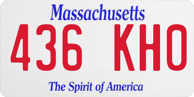 MA license plate 436KH0