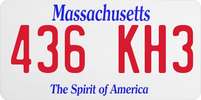 MA license plate 436KH3