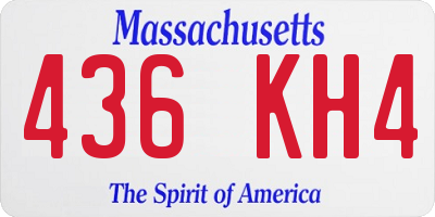 MA license plate 436KH4