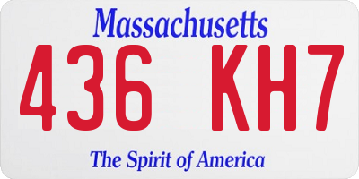 MA license plate 436KH7