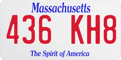 MA license plate 436KH8