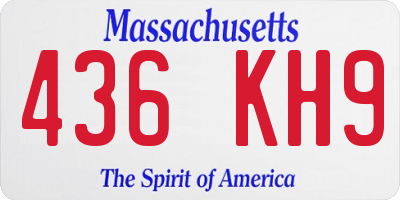 MA license plate 436KH9