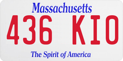 MA license plate 436KI0