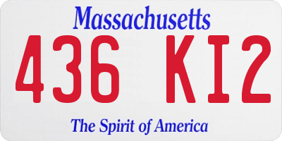 MA license plate 436KI2