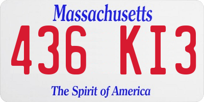 MA license plate 436KI3