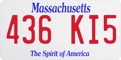 MA license plate 436KI5