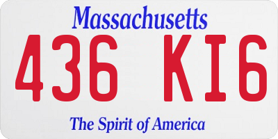 MA license plate 436KI6