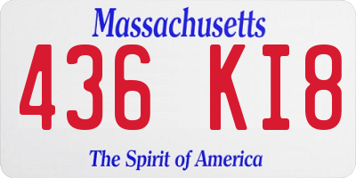 MA license plate 436KI8